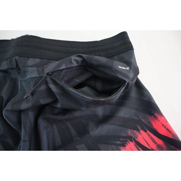 Hurley Phantom+ Men's Sz 30 Black Block Party Tamarindo 18" Boardshorts $65 - Picture 5 of 7